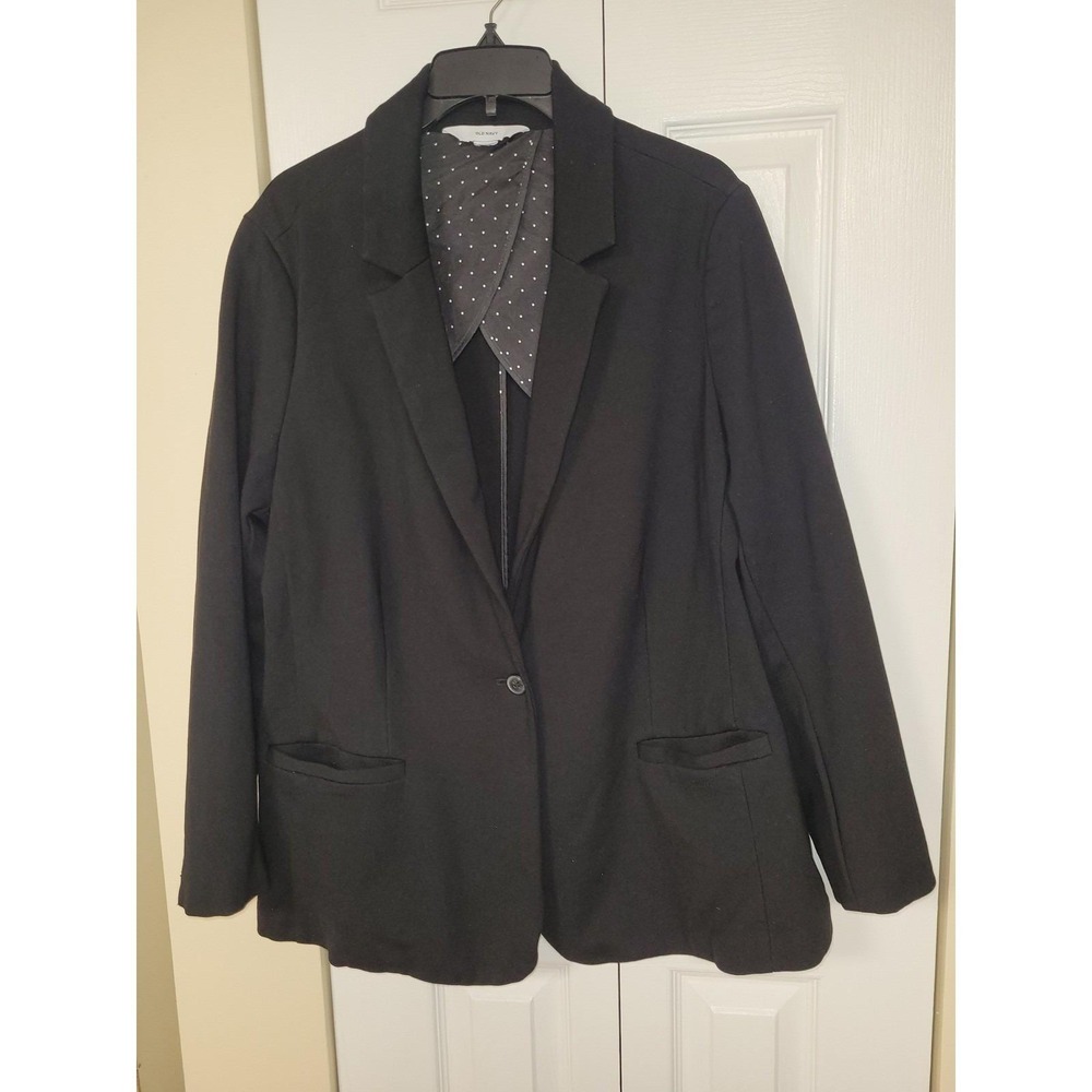 Old Navy Black‎ Blazer Jacket Classic Career Business Casual Work Office Size XL